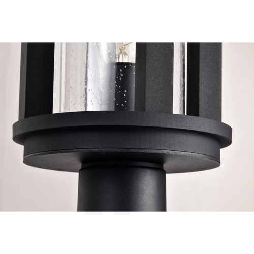 Main product image of Wilton 1 Light Post Top Matte Black w/ Clear Seeded Glass