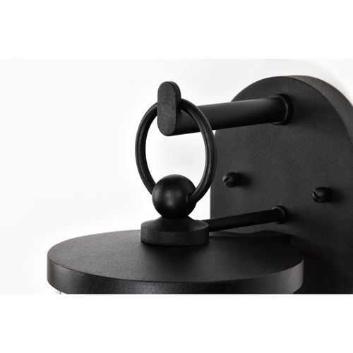 Main product image of Broadstone 1 Light Small Wall Lantern Matte Black w/ Clear Seeded Glass