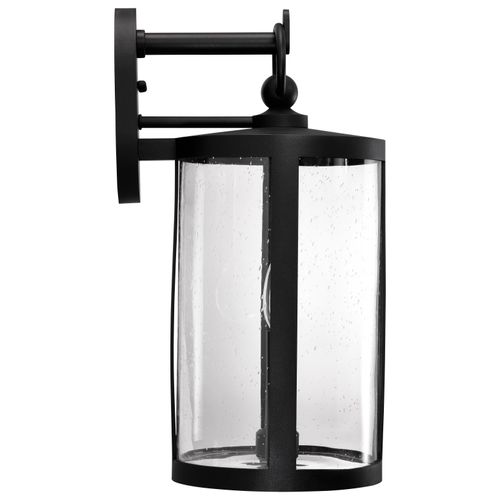 Main product image of Broadstone 2 Light Medium Wall Lantern Matte Black w/ Clear Seeded Glass