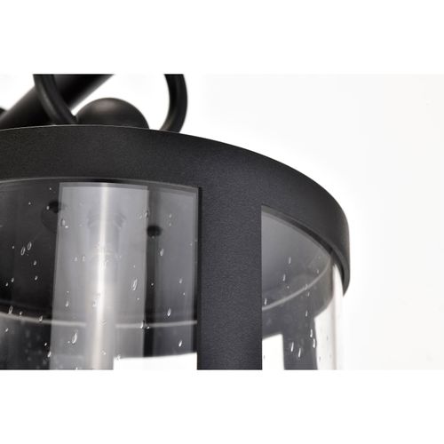 Main product image of Broadstone 2 Light Medium Wall Lantern Matte Black w/ Clear Seeded Glass