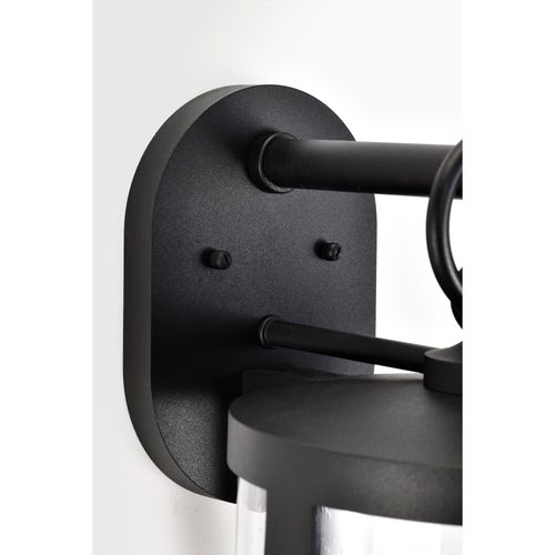 Main product image of Broadstone 2 Light Medium Wall Lantern Matte Black w/ Clear Seeded Glass