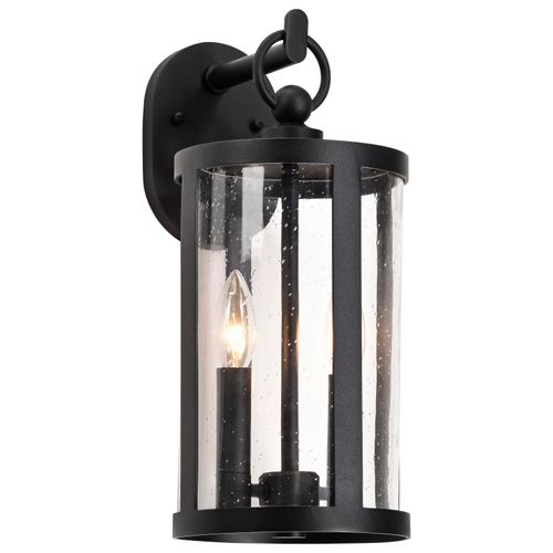 Main product image of Broadstone 2 Light Large Wall Lantern Matte Black w/ Clear Seeded Glass