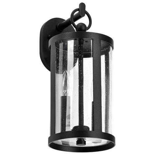 Main product image of Broadstone 2 Light Large Wall Lantern Matte Black w/ Clear Seeded Glass