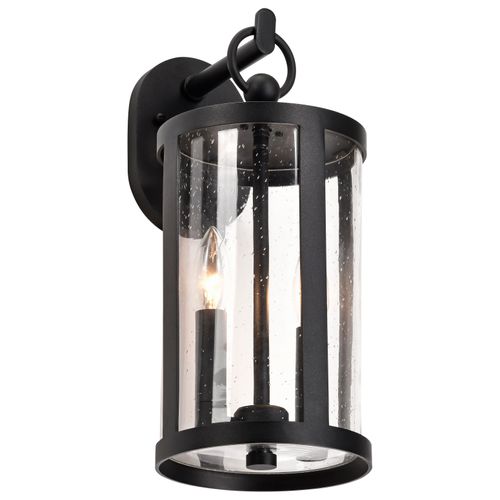 Main product image of Broadstone 2 Light Large Wall Lantern Matte Black w/ Clear Seeded Glass