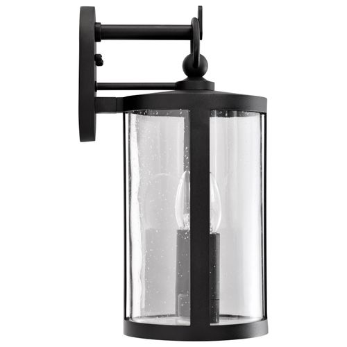 Main product image of Broadstone 2 Light Large Wall Lantern Matte Black w/ Clear Seeded Glass