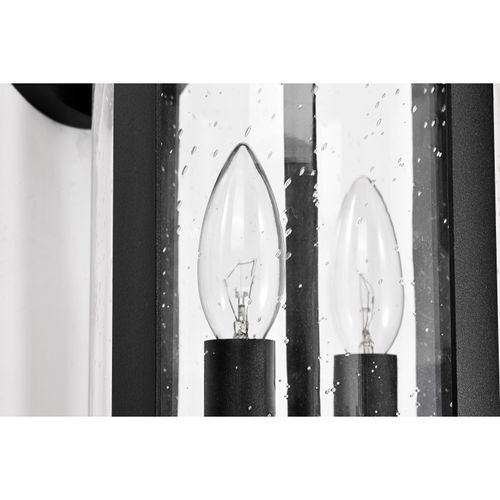 Main product image of Broadstone 2 Light Large Wall Lantern Matte Black w/ Clear Seeded Glass