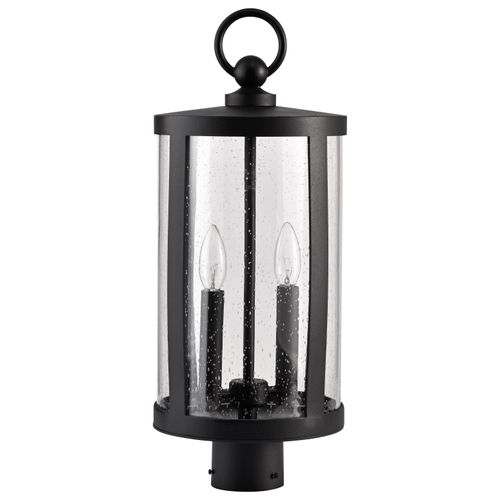 Main product image of Broadstone 2 Light Post Top Matte Black w/ Clear Seeded Glass