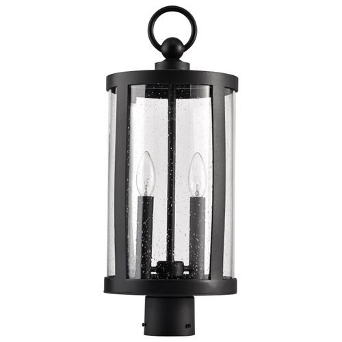 Main product image of Broadstone 2 Light Post Top Matte Black w/ Clear Seeded Glass