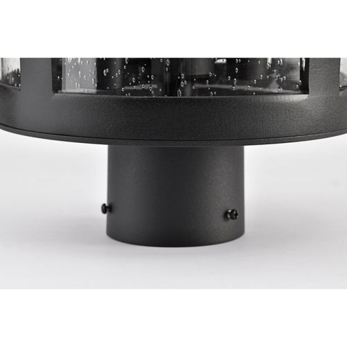 Main product image of Broadstone 2 Light Post Top Matte Black w/ Clear Seeded Glass
