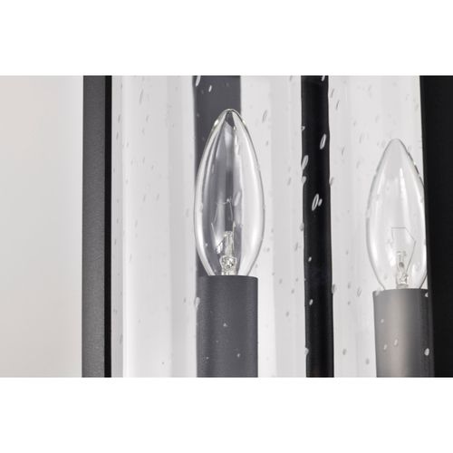 Main product image of Broadstone 2 Light Hanging Lantern Matte Black w/ Clear Seeded Glass