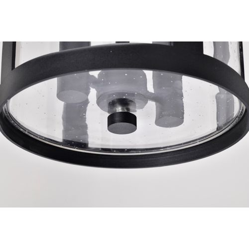 Main product image of Broadstone 2 Light Hanging Lantern Matte Black w/ Clear Seeded Glass