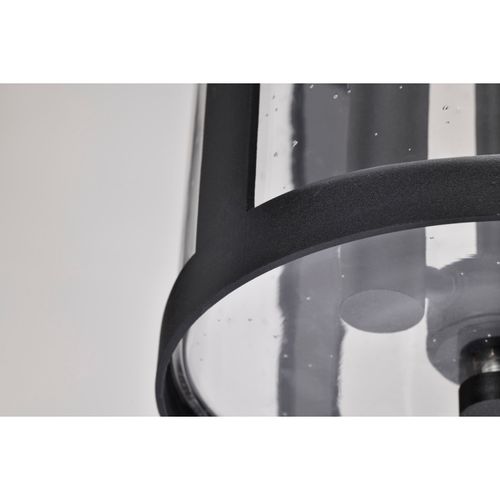 Main product image of Broadstone 2 Light Hanging Lantern Matte Black w/ Clear Seeded Glass