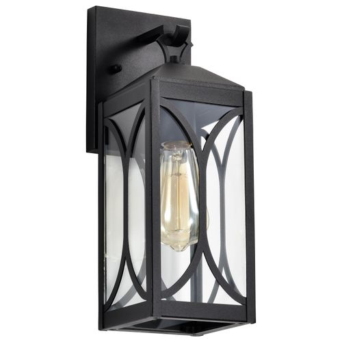 Main product image of Oaklyn 1 Light Small Wall Lantern Matte Black w/ Clear Glass