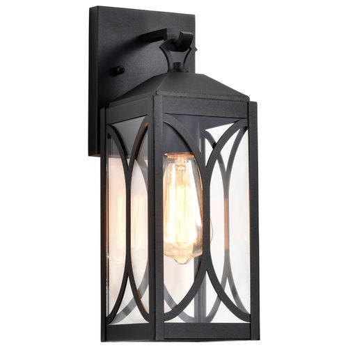 Main product image of Oaklyn 1 Light Small Wall Lantern Matte Black w/ Clear Glass