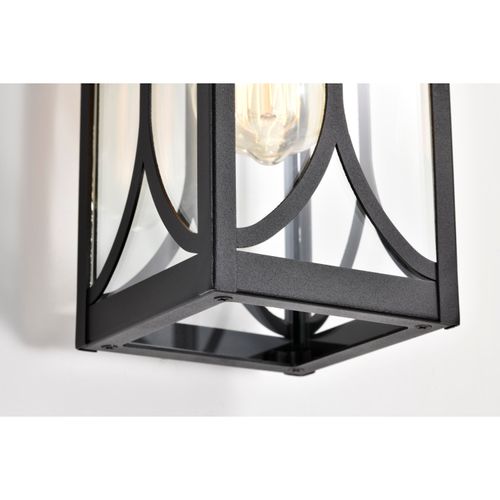 Main product image of Oaklyn 1 Light Small Wall Lantern Matte Black w/ Clear Glass