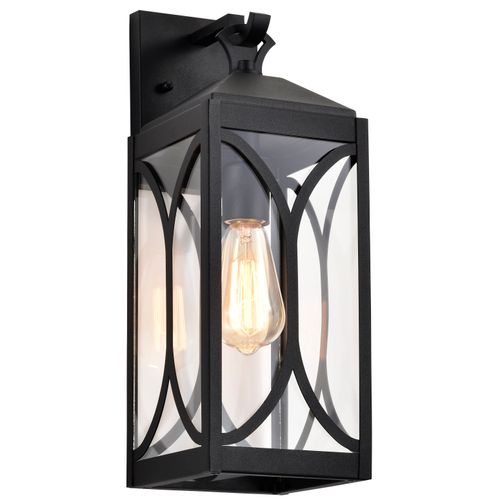Main product image of Oaklyn 1 Light Medium Wall Lantern Matte Black w/ Clear Glass