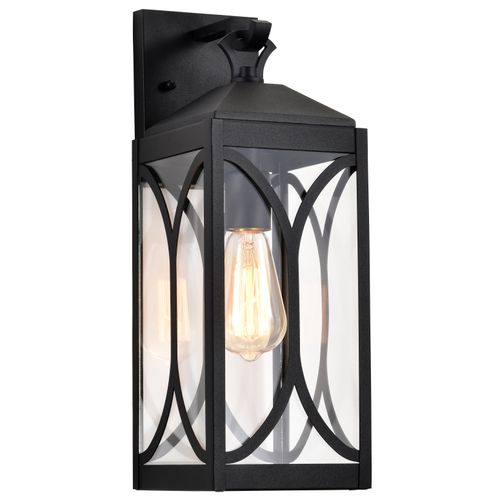 Main product image of Oaklyn 1 Light Medium Wall Lantern Matte Black w/ Clear Glass