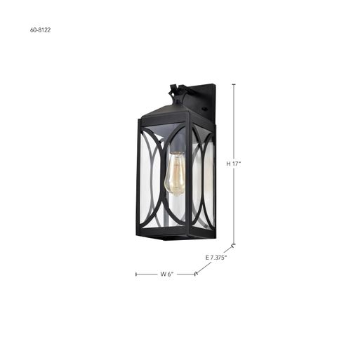Main product image of Oaklyn 1 Light Medium Wall Lantern Matte Black w/ Clear Glass