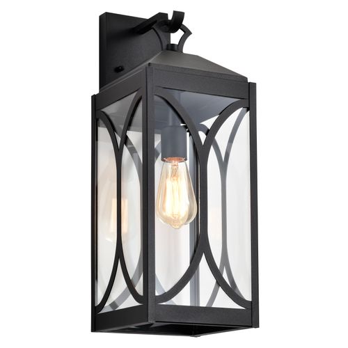 Main product image of Oaklyn 1 Light Large Wall Lantern Matte Black w/ Clear Glass