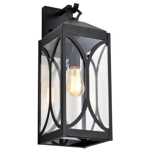 Main product image of Oaklyn 1 Light Large Wall Lantern Matte Black w/ Clear Glass