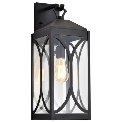 Main product image of Oaklyn 1 Light Large Wall Lantern Matte Black w/ Clear Glass