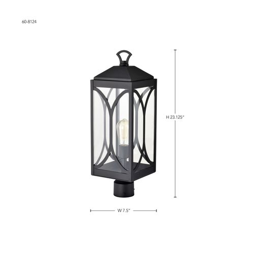 Main product image of Oaklyn 1 Light Post Top Matte Black w/ Clear Glass
