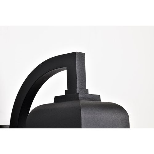 Main product image of Lawrence 1 Light Small Wall Lantern Matte Black w/ Clear Seeded Glass