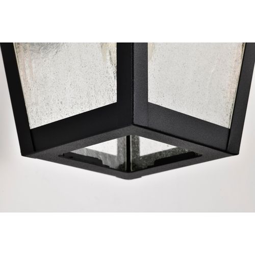 Main product image of Lawrence 1 Light Small Wall Lantern Matte Black w/ Clear Seeded Glass