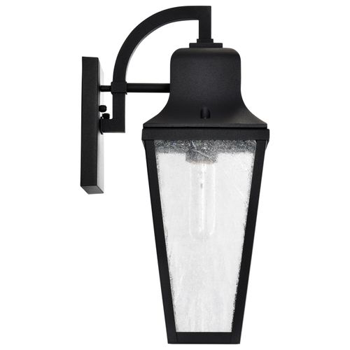 Main product image of Lawrence 1 Light Medium Wall Lantern Matte Black w/ Clear Seeded Glass