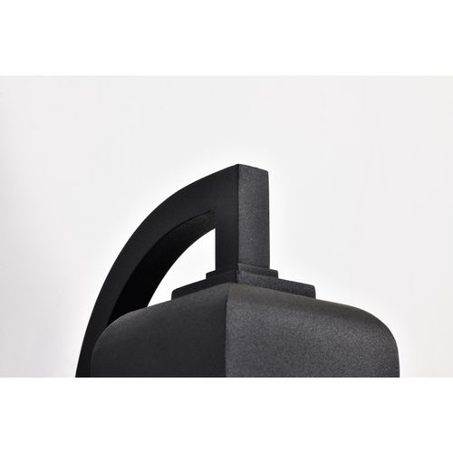 Main product image of Lawrence 1 Light Medium Wall Lantern Matte Black w/ Clear Seeded Glass