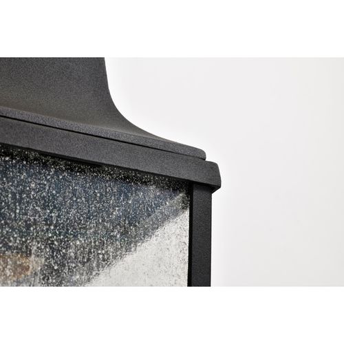Main product image of Lawrence 1 Light Medium Wall Lantern Matte Black w/ Clear Seeded Glass