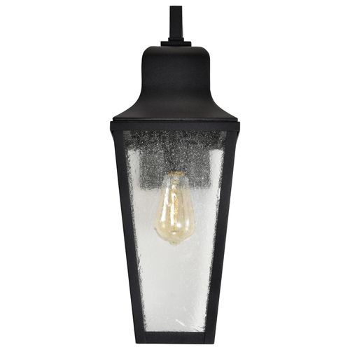 Main product image of Lawrence 1 Light Large Wall Lantern Matte Black w/ Clear Seeded Glass