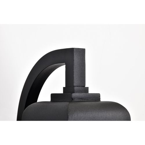 Main product image of Lawrence 1 Light Large Wall Lantern Matte Black w/ Clear Seeded Glass