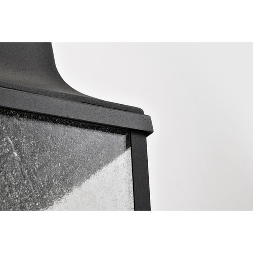 Main product image of Lawrence 1 Light Large Wall Lantern Matte Black w/ Clear Seeded Glass