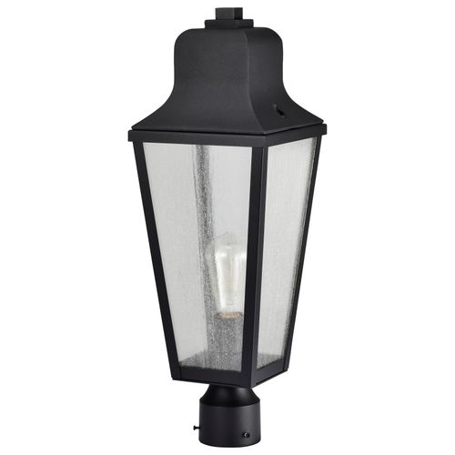 Main product image of Lawrence 1 Light Post Top Matte Black w/ Clear Seeded Glass