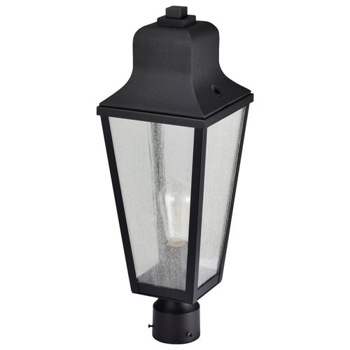 Main product image of Lawrence 1 Light Post Top Matte Black w/ Clear Seeded Glass