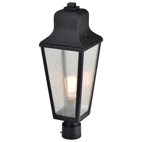 Main product image of Lawrence 1 Light Post Top Matte Black w/ Clear Seeded Glass