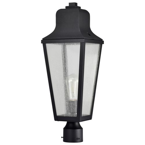 Main product image of Lawrence 1 Light Post Top Matte Black w/ Clear Seeded Glass