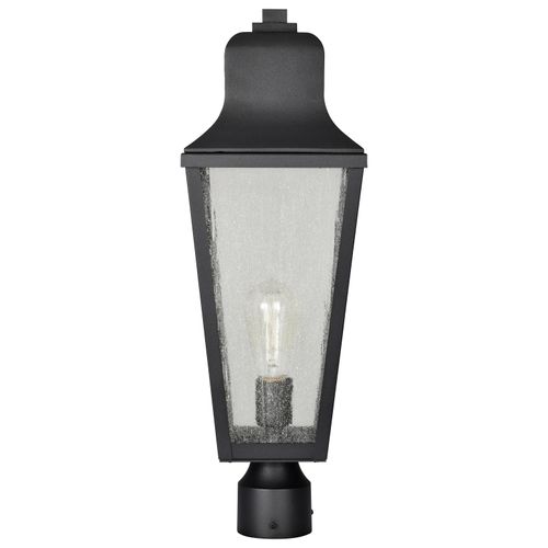 Main product image of Lawrence 1 Light Post Top Matte Black w/ Clear Seeded Glass