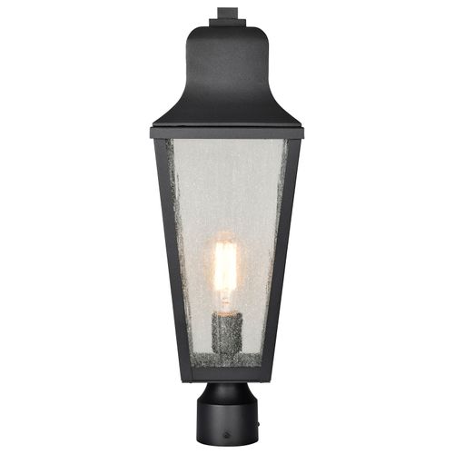 Main product image of Lawrence 1 Light Post Top Matte Black w/ Clear Seeded Glass