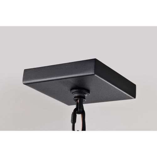 Main product image of Lawrence 1 Light Hanging Lantern Matte Black w/ Clear Seeded Glass