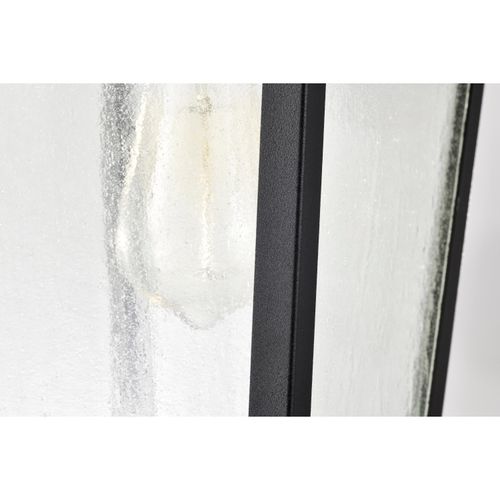 Main product image of Lawrence 1 Light Hanging Lantern Matte Black w/ Clear Seeded Glass