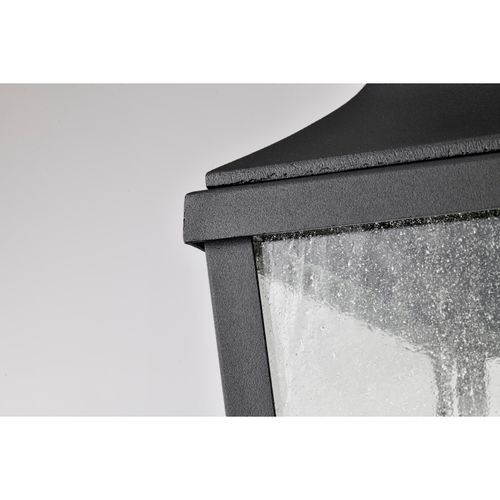 Main product image of Lawrence 1 Light Hanging Lantern Matte Black w/ Clear Seeded Glass