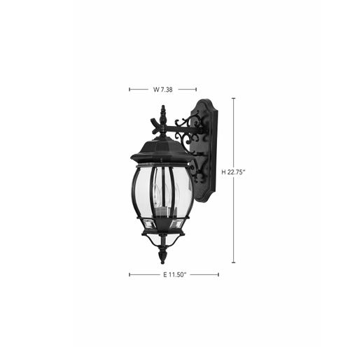 Main product image of Central Park 3 Light 22" Wall Lantern w/ Clear Beveled Glass