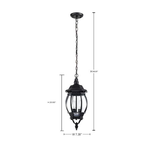 Main product image of Central Park 3 Light 20" Hanging Lantern w/ Clear Beveled Glass