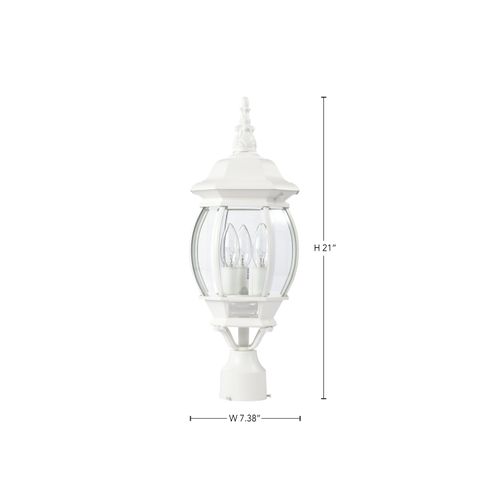 Main product image of Central Park 3 Light 21" Post Lantern w/ Clear Beveled Glass