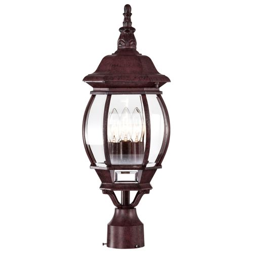 Main product image of Central Park 3 Light 21" Post Lantern w/ Clear Beveled Glass