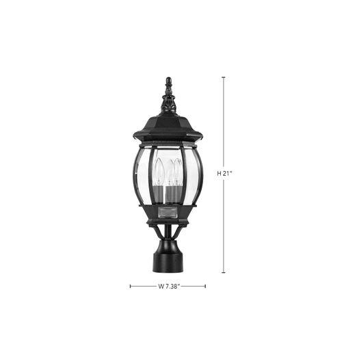 Main product image of Central Park 3 Light 21" Post Lantern w/ Clear Beveled Glass