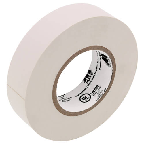 3/4" Width x 60 Ft Length General Purpose Vinyl Electrical Tape, 7 Mil (White)
