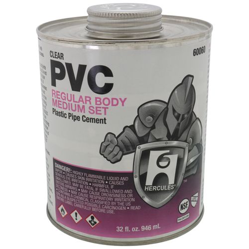 Main product image of 32 oz. Regular Body, Medium Set PVC Cement (Clear)